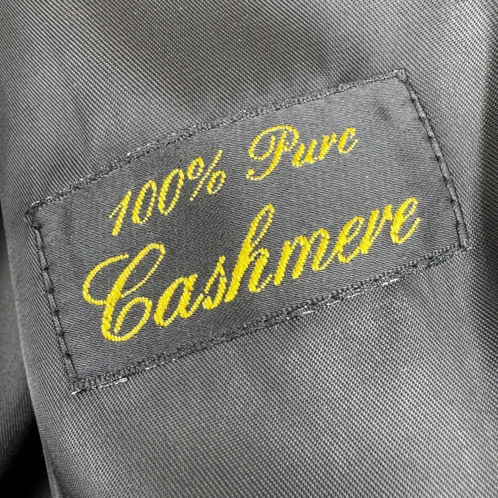 100% Cashmere Sterling & Hunt Blazer Mens 40R Black 2 Button Sport Coat Vintage